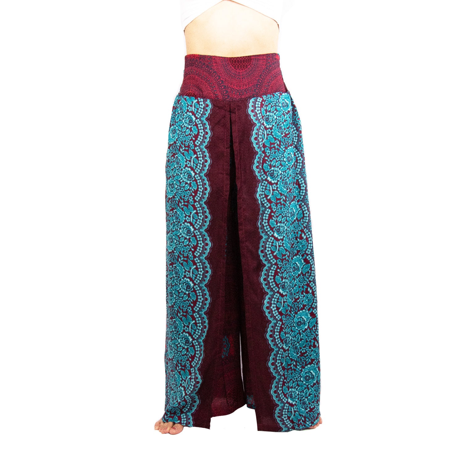 Buy Maroon Knitted Cotton Blend Yoga Pants (Yoga Pants) for INR850